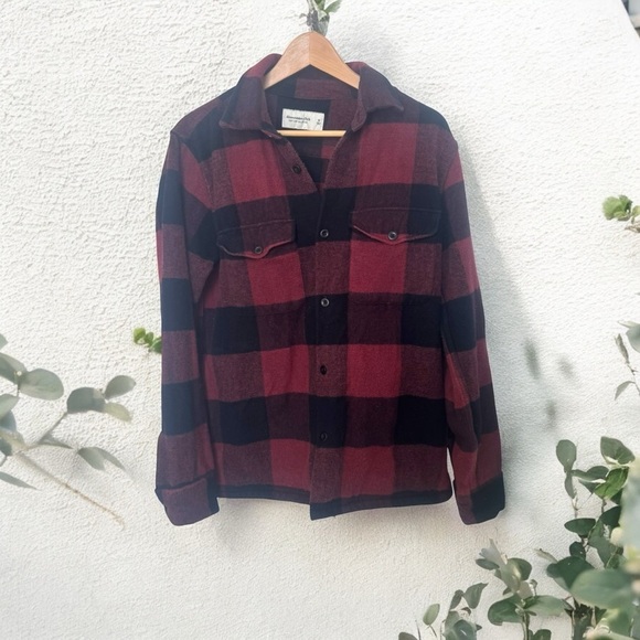 Abercrombie Red and Black Buffalo Plaid Flannel Shirt M - Picture 1 of 6